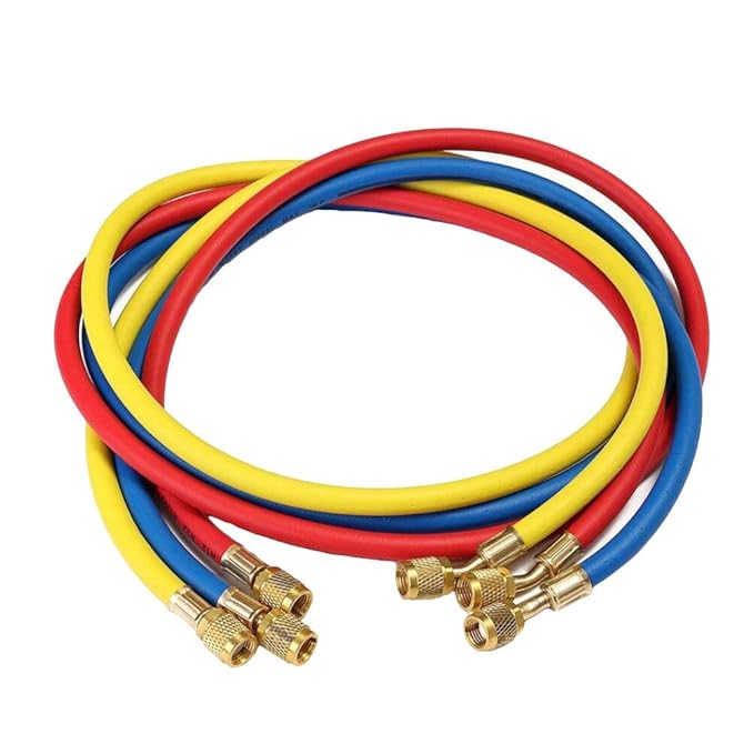 R22 Refrigerant Gas Charging Hose (Multicolour, Set of 3 Pieces)