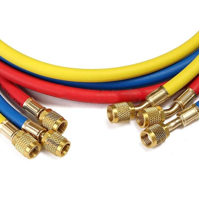 R22 Refrigerant Gas Charging Hose (Multicolour, Set of 3 Pieces)