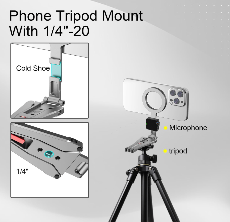 Foldable Magnetic Tripod Stand for Smartphone & Camera
