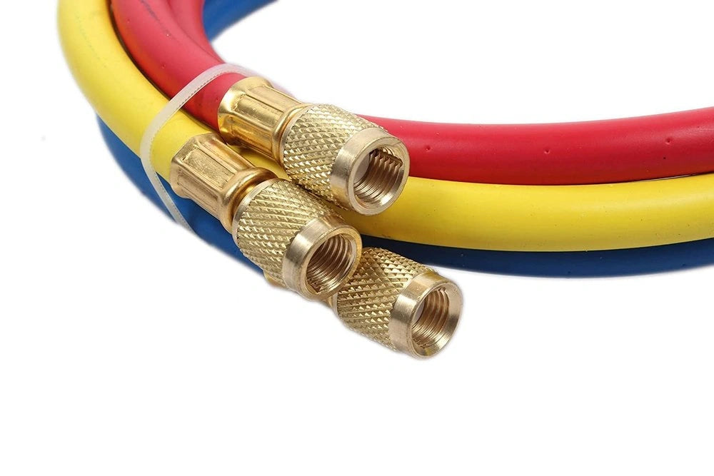 R22 Refrigerant Gas Charging Hose (Multicolour, Set of 3 Pieces)
