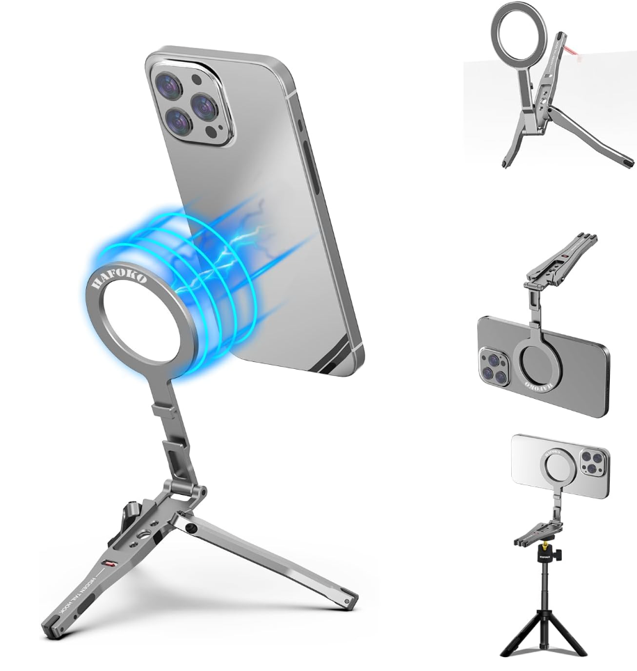 Foldable Magnetic Tripod Stand for Smartphone & Camera